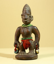 Afrikanische Figur Ibeji Ritual Perlen schöne Schnitzerei Handarbeit Kunst - ...