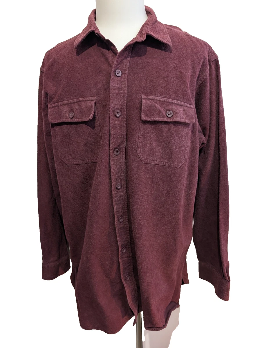 LL Bean Chemise Homme XL Bleu Boutonné Manches Longues Ventilé Pêche