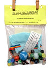 Vtg NIP SHOOTER SET 41 Marbles Shooters Pee Wees Lustre Frostie Boulder Masher — photo 1