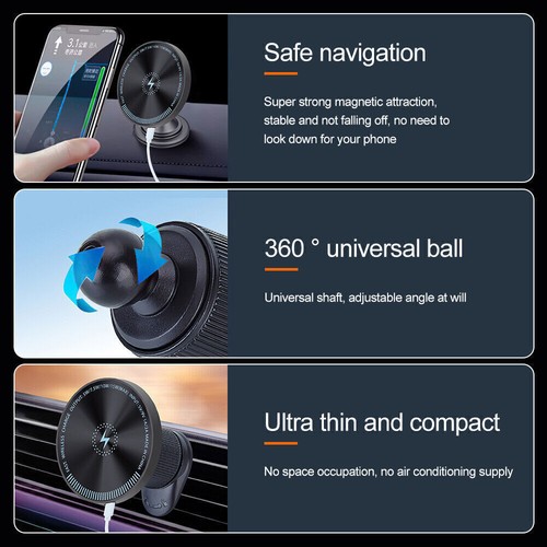 Universal Magnetic in Car Mobile Phone Holder Stand Dashboard 360 Rotation Mount - Picture 13 of 18