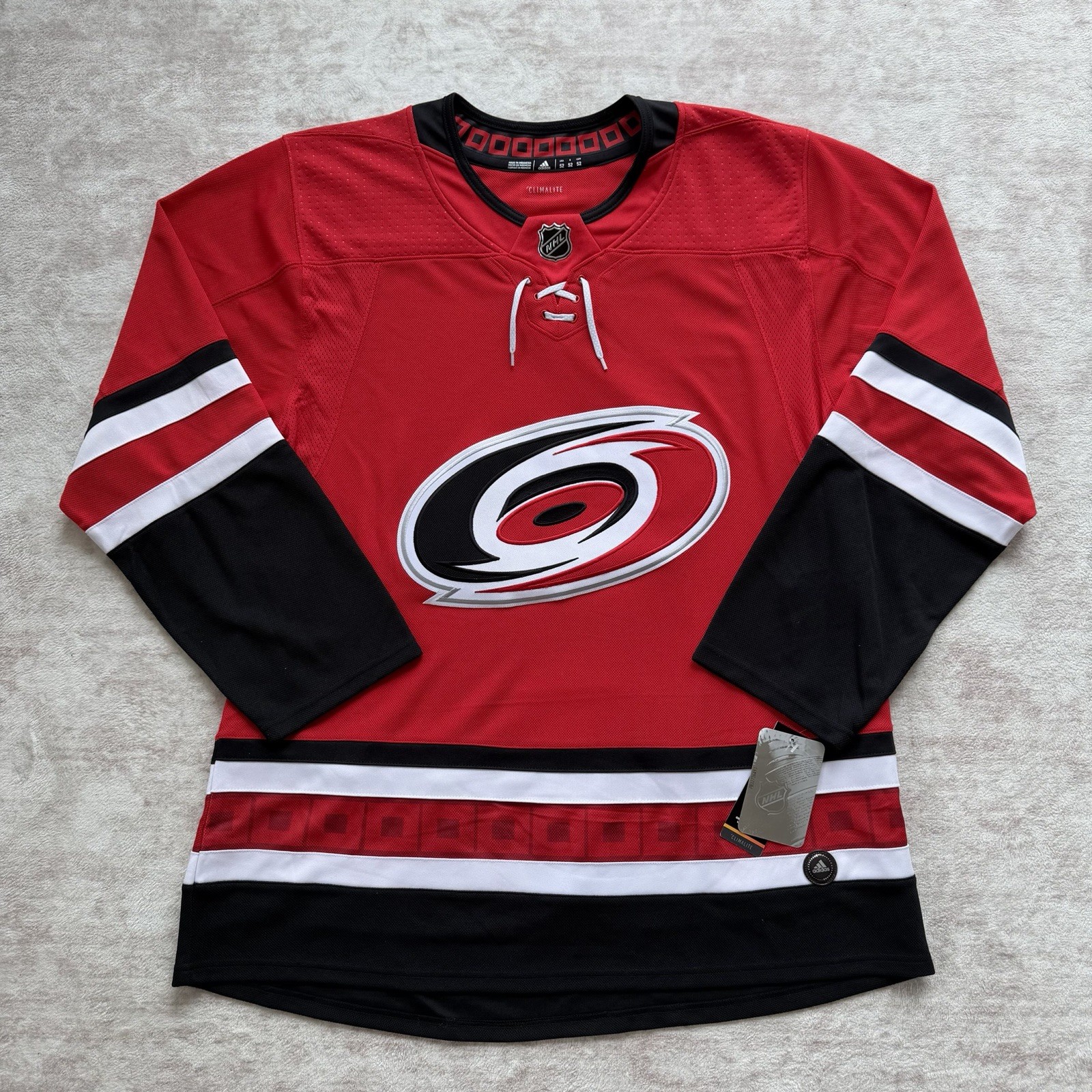 Carolina Hurricanes Adidas Jersey NHL Hockey Men's Red Authentic NWT Size 52
