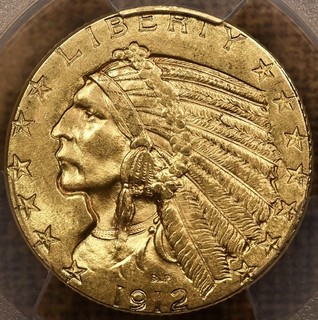 1912 $5 Indian Gold Half Eagle PCGS MS63 CAC original and PQ DavidKahnRareCoins
