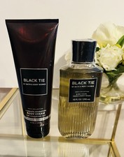 2 pc set Bath  Body Works BLACK TIE Body Cream  3in1 Wash Hair Face NEW Sealed