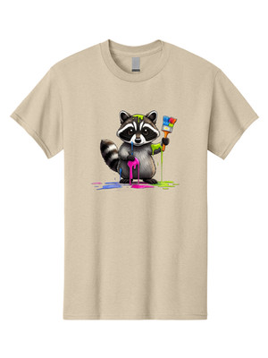 Raccoon-Painting-1 Mens Graphic Tee, 100% Cotton, Casual Summer Wear