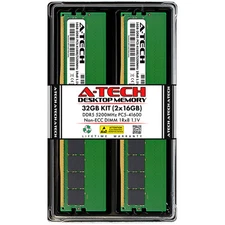 A-Tech 32GB 2x 16GB PC5-41600 DDR5 5200 MHz Non-ECC DIMM Desktop Memory RAM x2