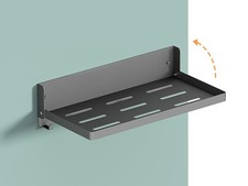 SKIKEN Small Folding Metal Shelf with Hooks, 11.8" Wide, , 1-pack 