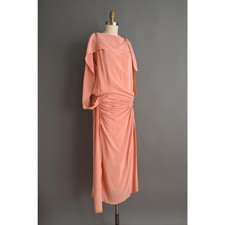 vintage 1920s 20s dresscAntique Rose Pink Silk Rhinestone Designer Dress Medium