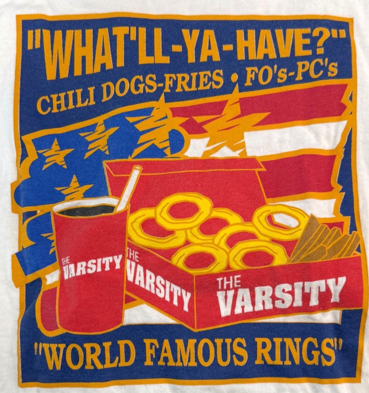 ~Sz L~VTG 90s Varsity Restaurant Men’s T-Shirt "WHAT'LL-YA- HAVE?" ONION RINGS