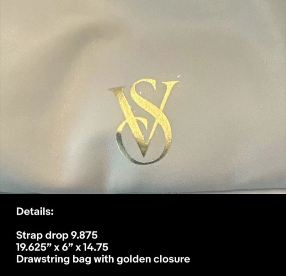 Bolso Victoria’s Secret con cordón neutro con herrajes dorados suave lindo moderno  Foto 2 de 4