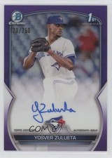 2023 Bowman Chrome Prospect Purple Refractor 120/250 Yosver Zulueta Auto 1u6