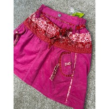 NEW Oilily Kids Travisi Pink Corduroy Floral Mixed Print Skirt 128 8Y 8