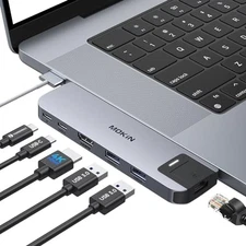 MOKiN USB-C 6 in 2 Multifunctional Hub for MacBook