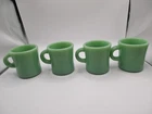 4- FIRE KING JADITE C RING RESTAURANT WARE COFFEE MUGS -VGC