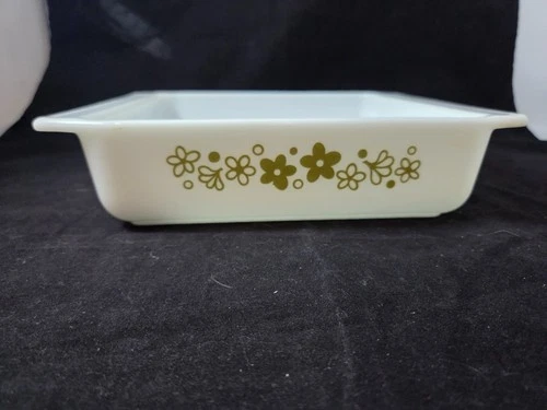 Pyrex Crazy Daisy Baking Glass Pan VTG Spring Blossom #922 Casserole Dish 8X8 EC