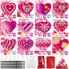 Thyle 24 Pcs Valentine's Day Gifts for Kids, Heart Suncatcher Craft Kits - 12 St