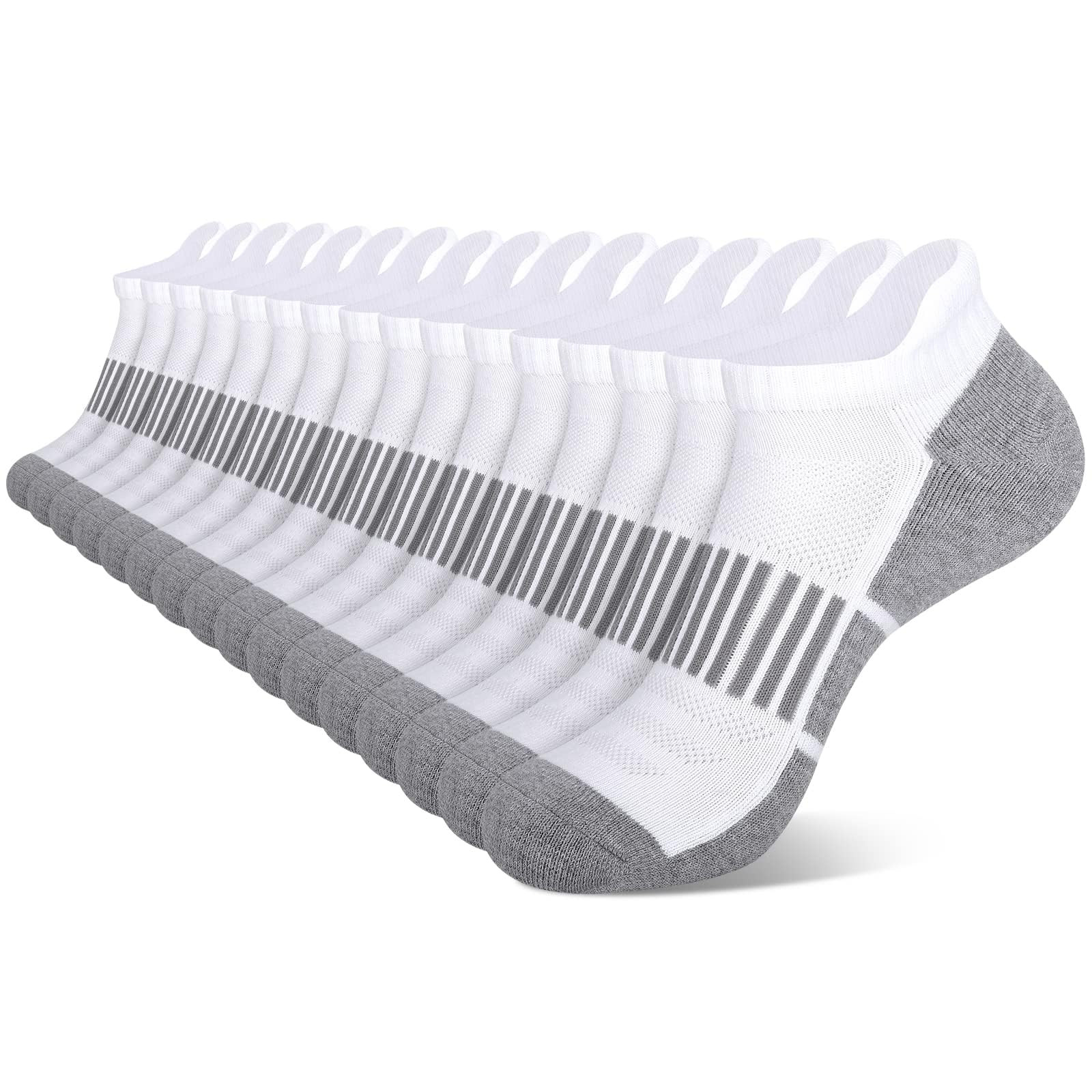 8 Pairs Mens Ankle Socks Athletic Low Cut Socks Cushioned Breathable Sports S...