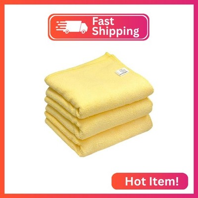 Simple Houseware 3-Pack Microfiber Cleaning Towels, Heavy-Duty & Reusable Cloths