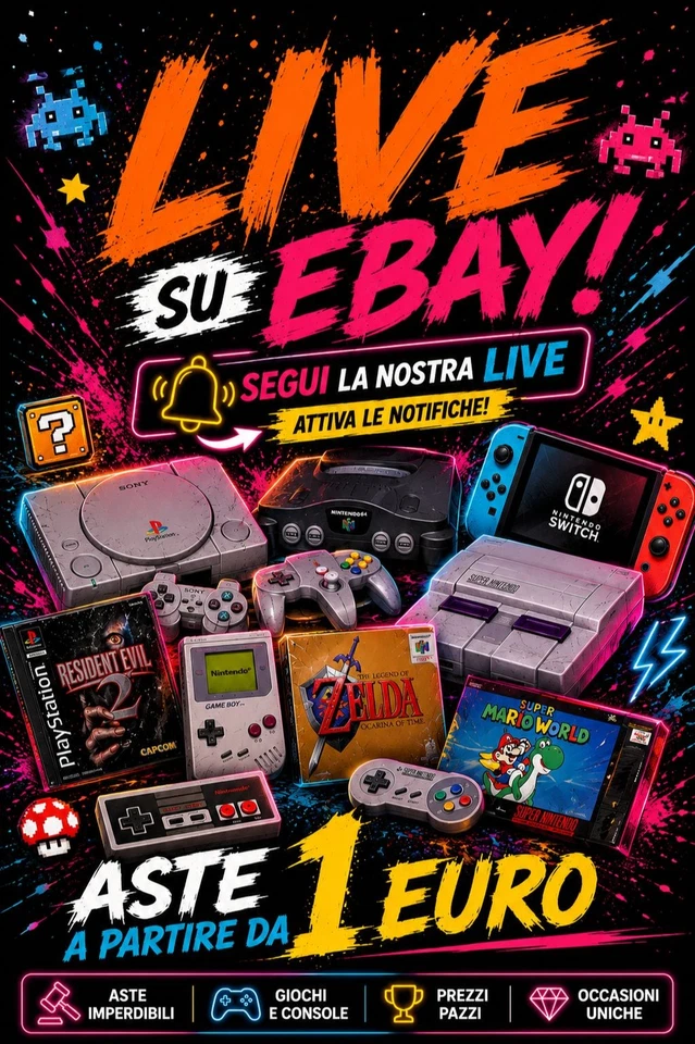 🎉 PRIMA LIVE! Console e Videogiochi da 1€ Retro Gaming