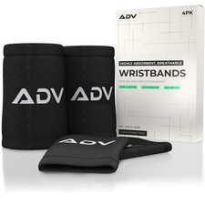 Wristbands with New Age Polyester Cotton Blend - Medium-Large 4-Pack Black