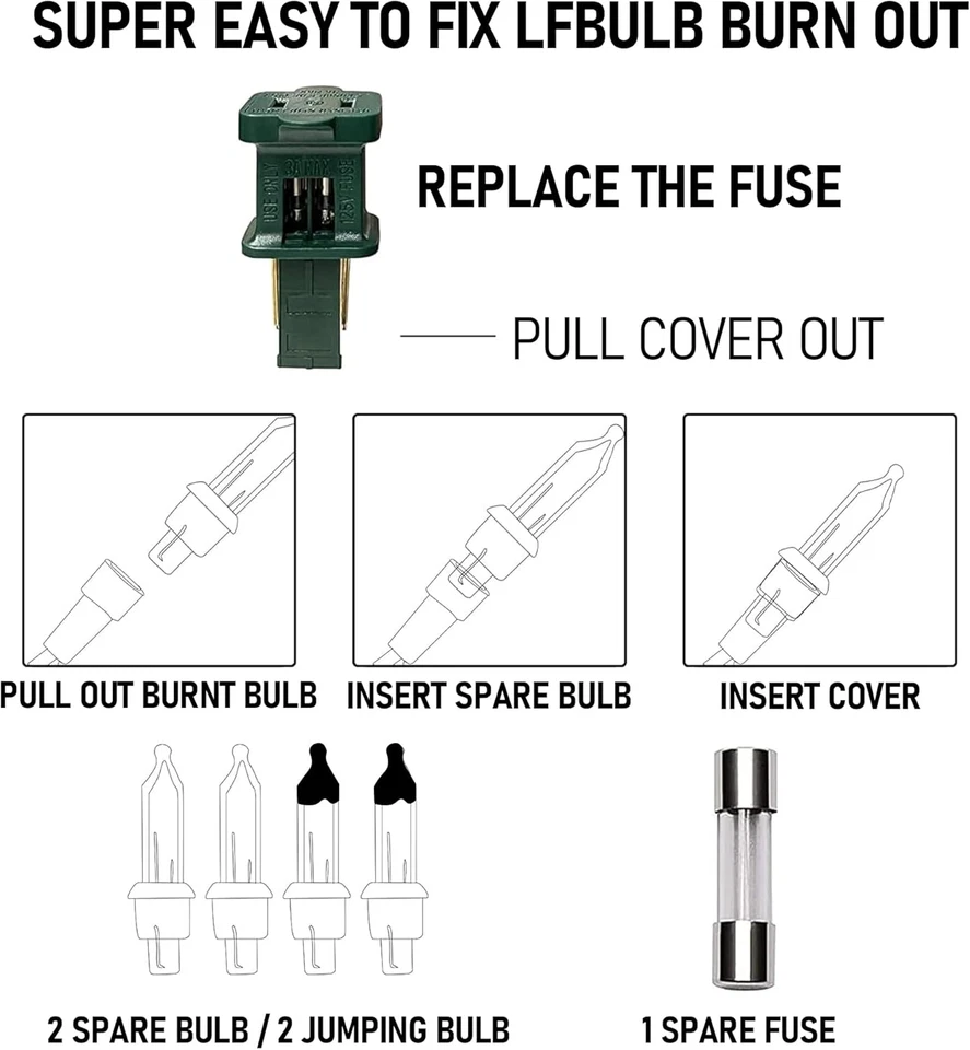 Warm White Christmas Lights 2 Pack Total 40FT 200 Count Incandescent Mini Lights - Image 4 of 4