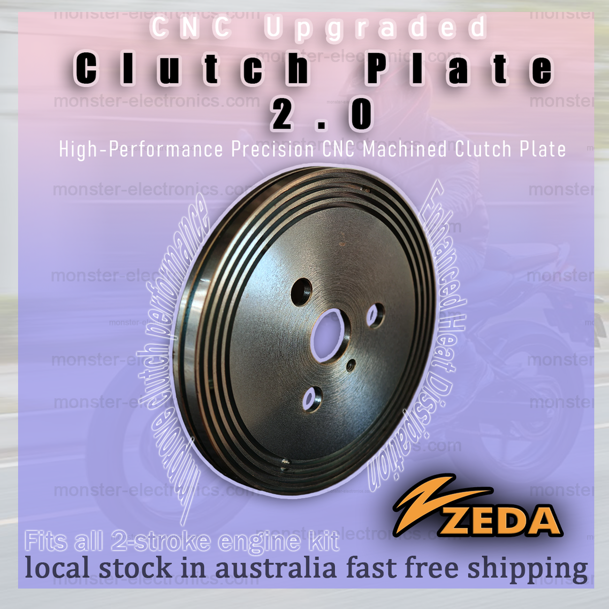 Zeda CNC Upgraded Clutch Plate 2.0 for Motorized Bike 2 Stroke