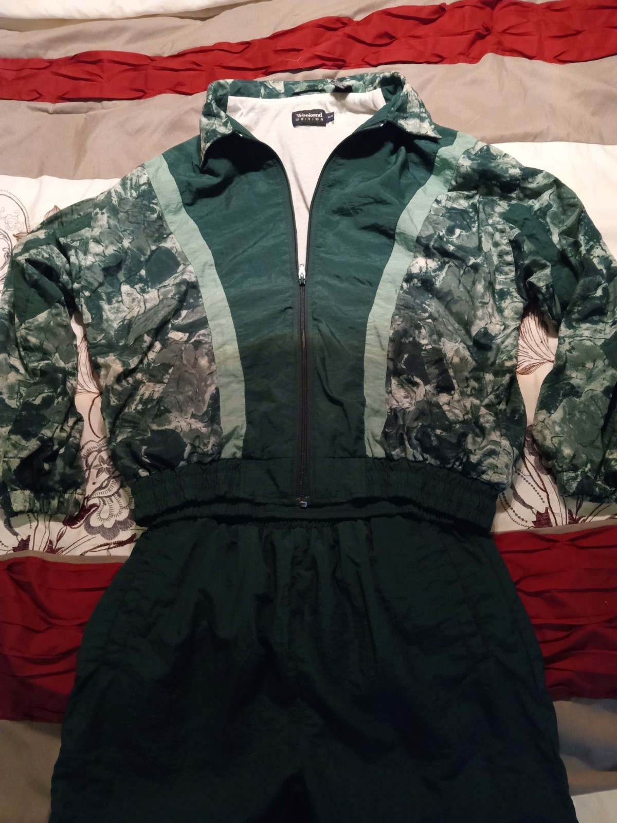 Track Suit Mafia Style Vintage Weekend Edition Lined Windbreaker Tracksuit Rare