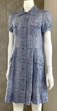 MARC BY MARC JACOBS Sheer Cotton S/S Patterned Shirt Dress Navy/White Size 4 