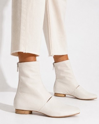 Marithé +François Girbaud Archive Designer Leder Stiefeletten Gr. 36-38 Weiß