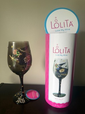 Lolita Rich Witch Hand Painted Wine Glass 15 oz