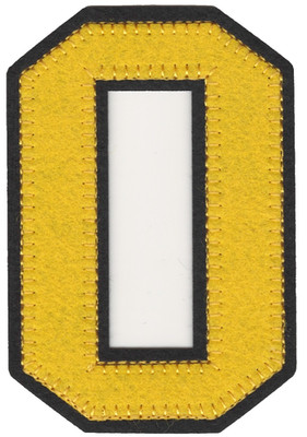 Yellow Black Number 0 Patch 4'' Varsity Iron On Jersey Applique Badge