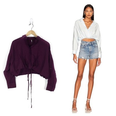 NWT YFB Young Fabulous & Broke Julep Burgundy Crop Tie Around Top Small