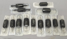Lot 29pcs Tattoo Tubes and Needles Various sizes 1" Rubber Grip Tattoo Clear Tip