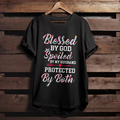 #ad Religious T Shirts Gift For Christian Blessed By God Spoiled By My Husband $22.00