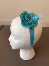 Funny Girl Designs Girls Headband Multi Colored with Flower Accents. Set of FOUR
