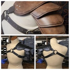 Medieval Vintage Style One Shoulder Armor Faux Leather Knight Pauldron Cosplay