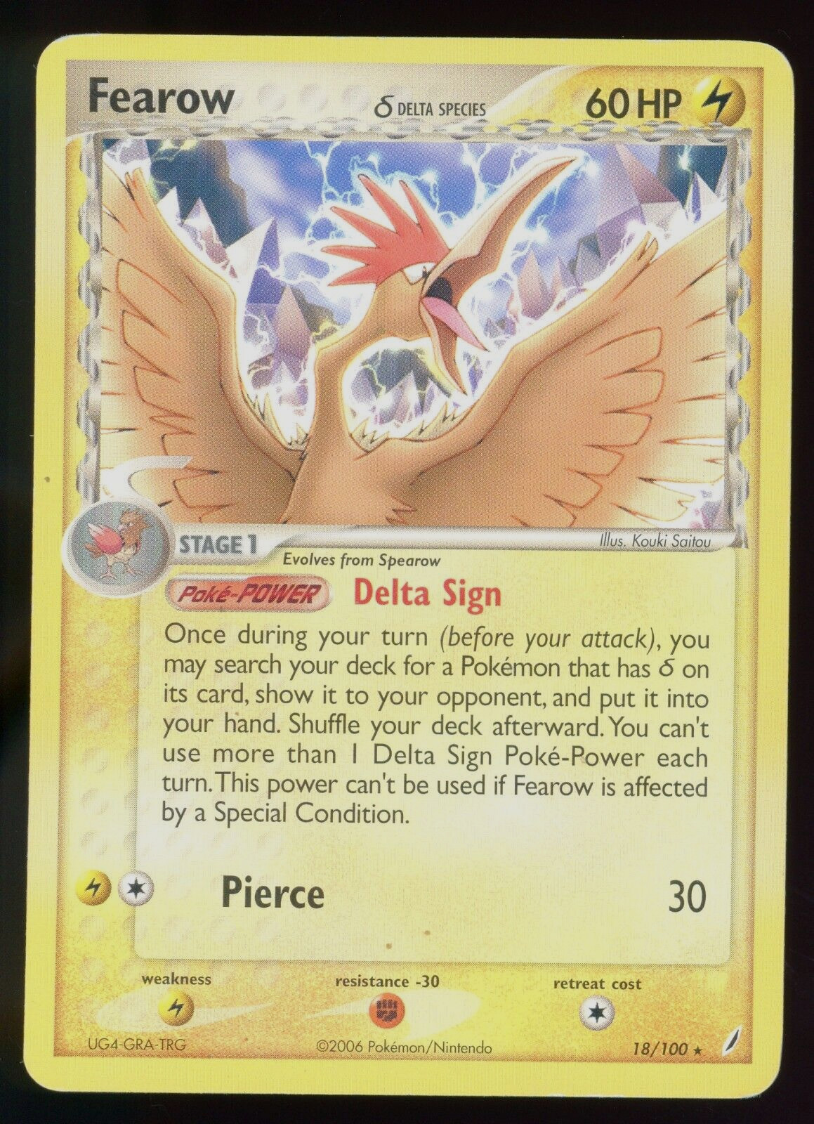 Fearow 18/100 EX Crystal Guardians Non Holo Rare Pokemon Card