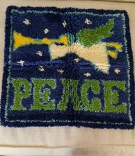 Peace Angel Latch Hook Vintage Wall Hanging Rug Christmas Decor Completed