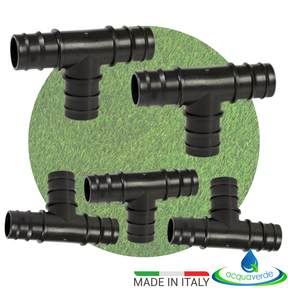 TEE RACCORDO a 3 VIE PORTAGOMMA T TEES TI PER TUBO IRRIGAZIONE ALA GOCCIOLANTE