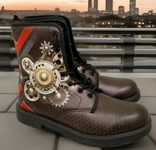 Steampunk Boots With Gears Men's 7 Women's 9 EU 40 Brown Combat