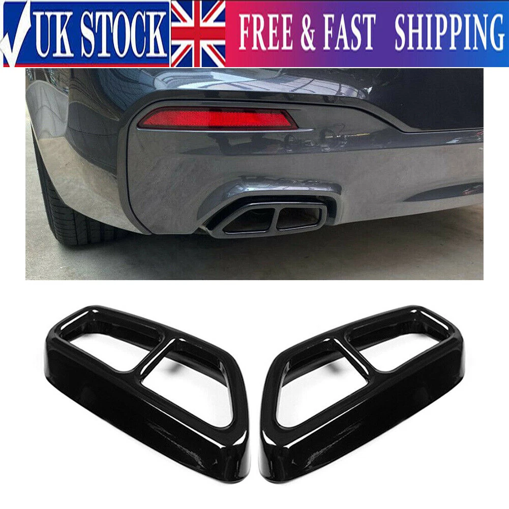 Exhaust Muffler Pipe Tip Tailpipe Cover Trim For BMW 5 Series G30 G31 18 22 blk