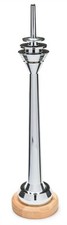 Düsseldorfer Rheinturm 35 cm / Metall mit Buche Fuß, Fernsehturm Düsseldorf