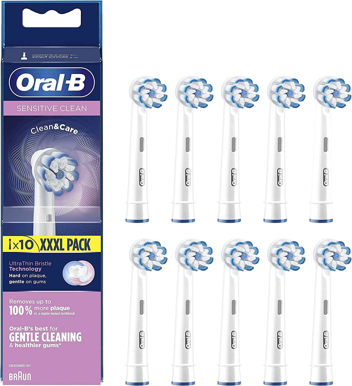 Specifiche Kit 10 Testine Ricambio Oral-B Clean & Care Sensitive Braun