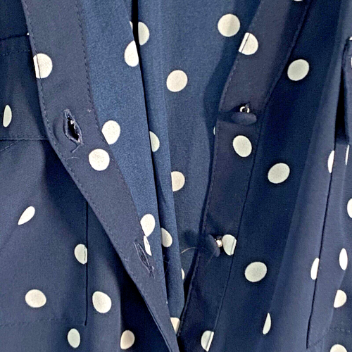 Torrid Shirt Women’s Size 3 Polka Dot Plus Long Sleeve Flowy Blouse Blue - Picture 5 of 10