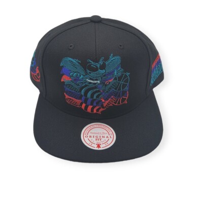 Mitchell & Ness Charlotte Hornets Drop It Black Adjustable Snapback Hat Cap