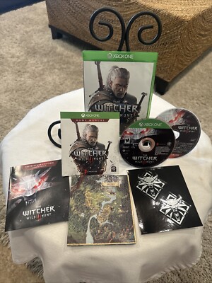 The Witcher III 3 THREE Wild Hunt Xbox One Complete W/ Manual, Soundtrack CD CIB