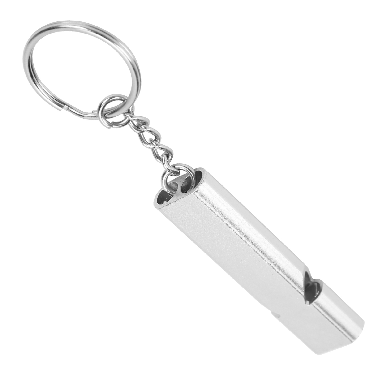 Outdoor Survival Whistle With Keychain Aluminum Alloy Double Tubes
