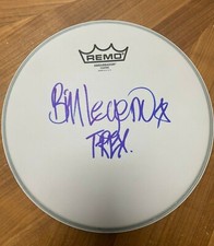 * BILL LEGEND * signed 10" REMO drumhead * T-REX BAND * DRUMMER * COA * 2