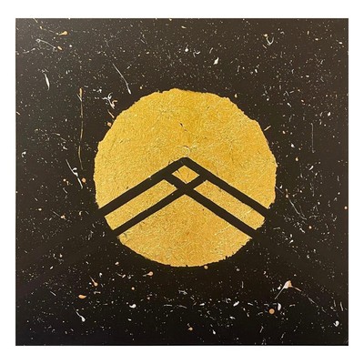 Abstrakte Kunst Originalgemälde mit Acrylfarbe und Goldfolie