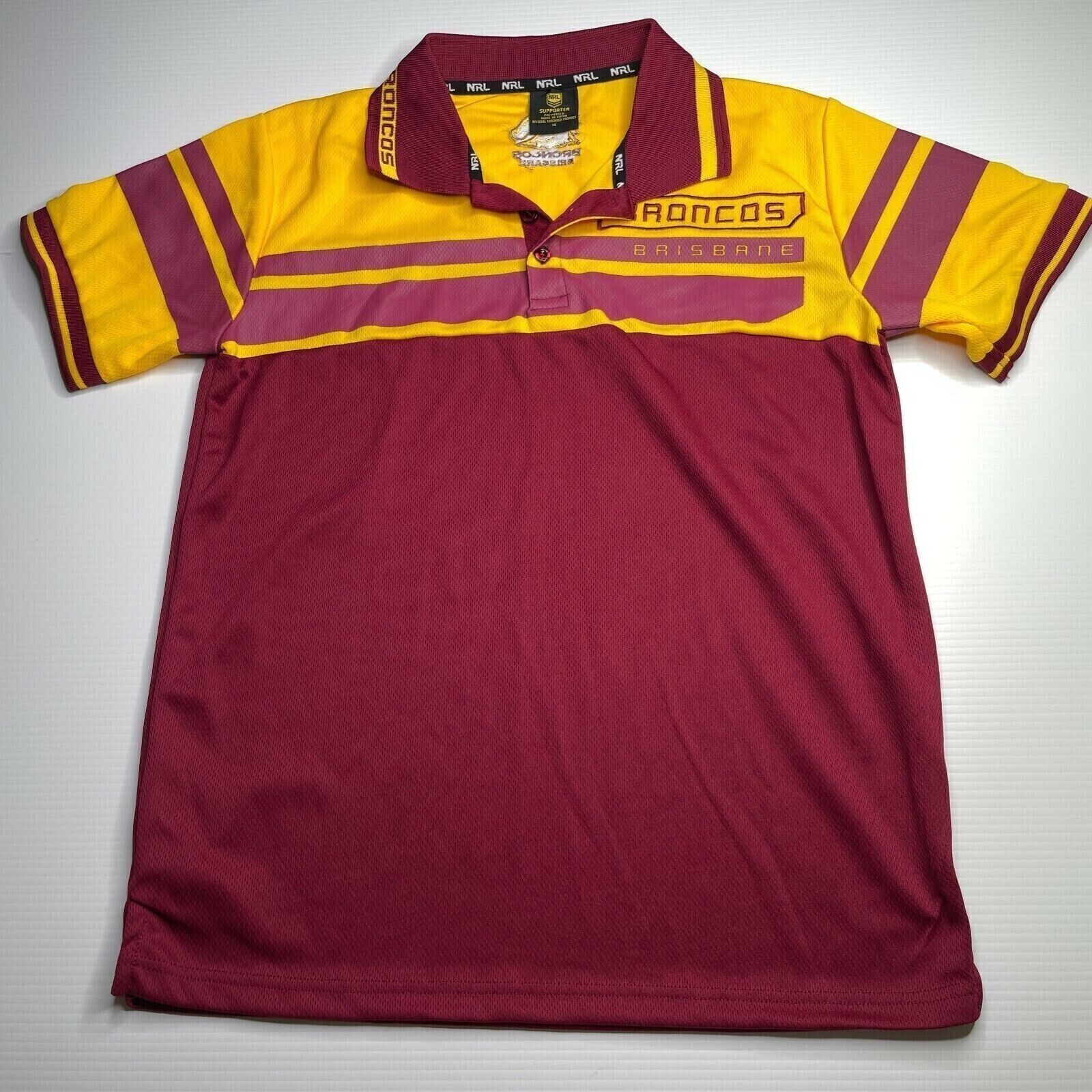 Brisbane Broncos NRL Logo Polo Shirt for Boys Size 16 Football Sports Fit