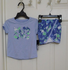 NWT 2pc Under Armour Pale Purple Top Print Shorts Set sz 24 Months